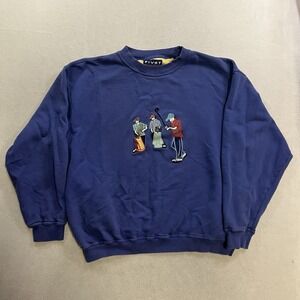 VTG Golf Embroidered Knit Sweater Pullover Men's XL Purple Pivot Sportswear Golf